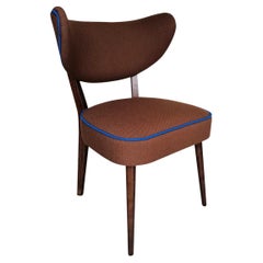 Shell Dining Chair, Brown Fire Retardant Fabric, by Vintola Studio, Europe