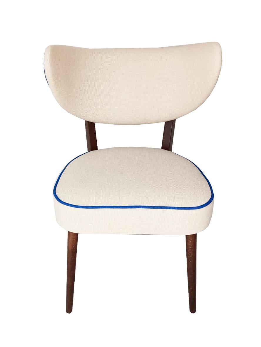 Shell Dining Chair, Hellbeige, feuerhemmendes Gewebe, von Vintola Studio, Europa (Moderne der Mitte des Jahrhunderts) im Angebot