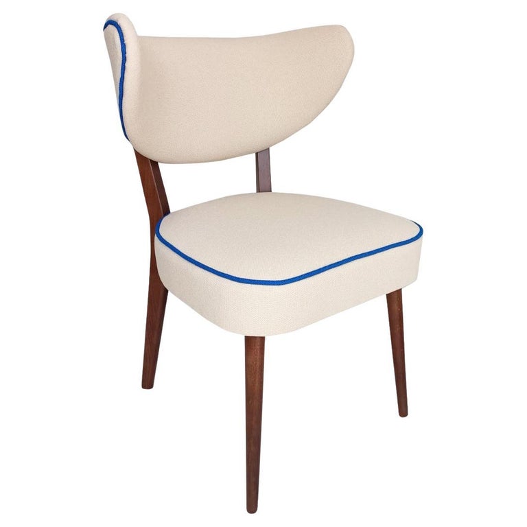 Shell Dining Chair, Light Beige Fire Retardant Fabric, by Vintola Studio, Europe