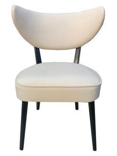 Sedia da pranzo Shell, velluto beige avorio, Vintola Studio, Europa, Polonia