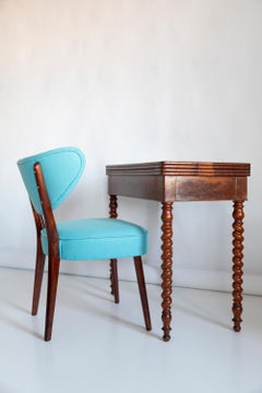 Shell Dining Chair, Turquoise Wool, by Vintola Studio, Europe, Poland
