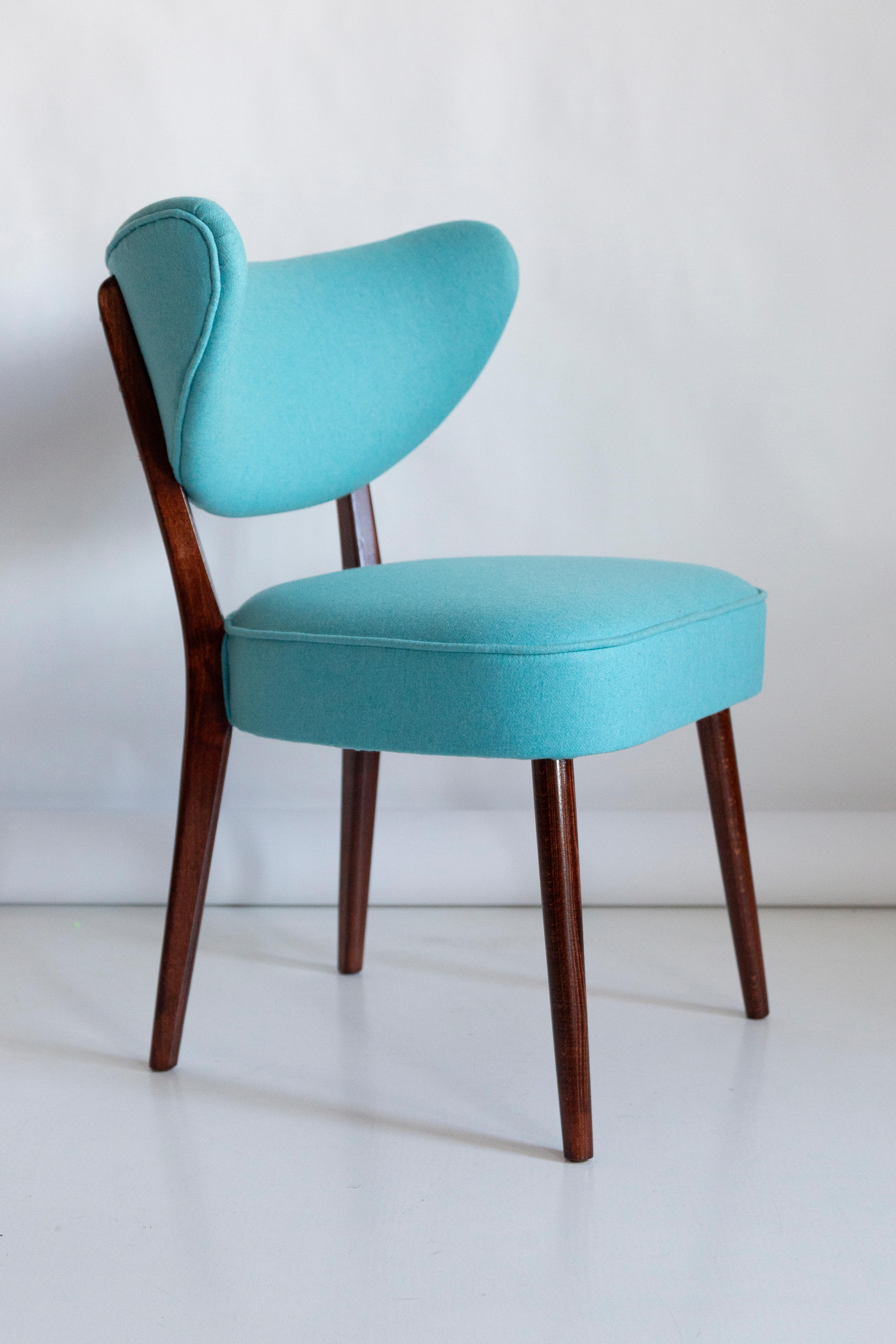 Shell Dining Chair, Turquoise Wool, by Vintola Studio, Europe, Poland In New Condition For Sale In 05-080 Hornowek, PL