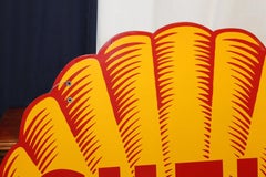 Shell Double Sided Porcelain Sign, 1948-1955