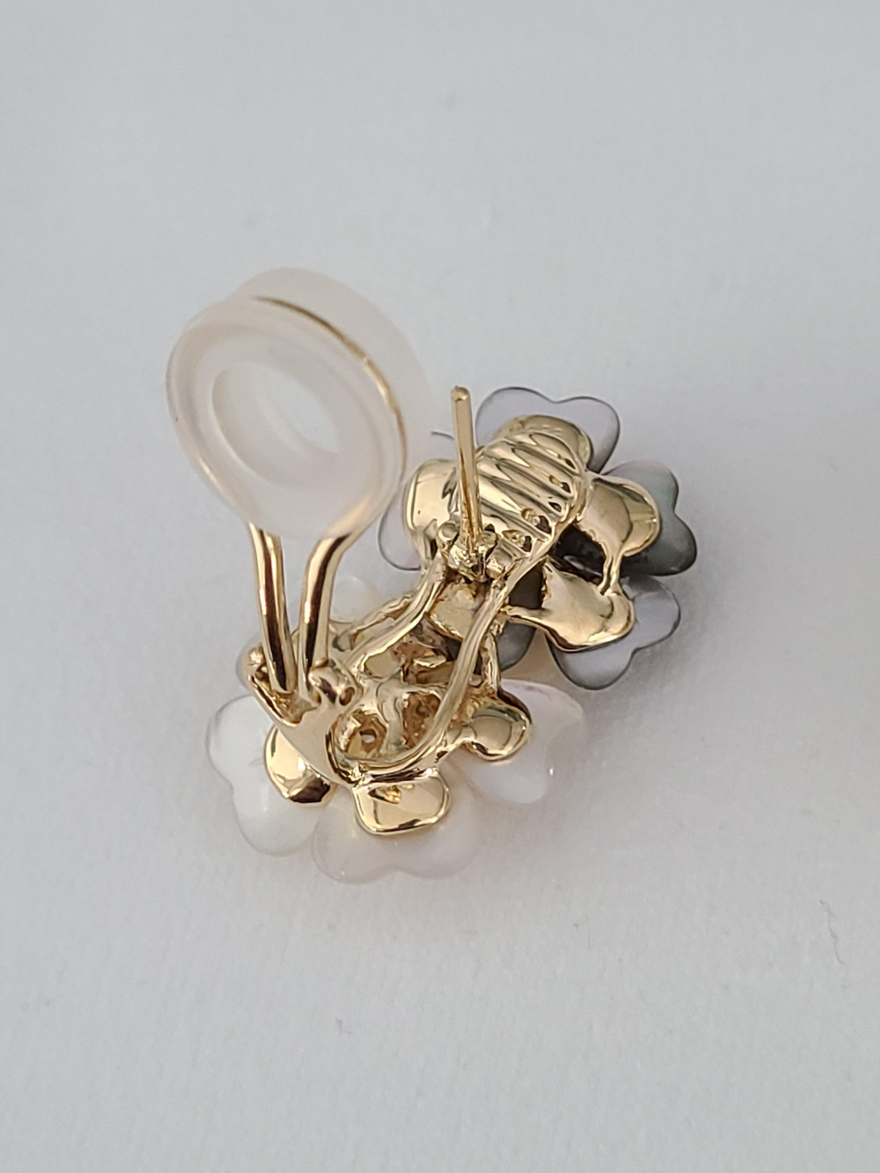 Ohrringe mit Muscheln aus 18 Karat Gold mit Diamanten 2