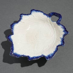 Shell edge pearlware grape leaf condiment dish, c. 1820