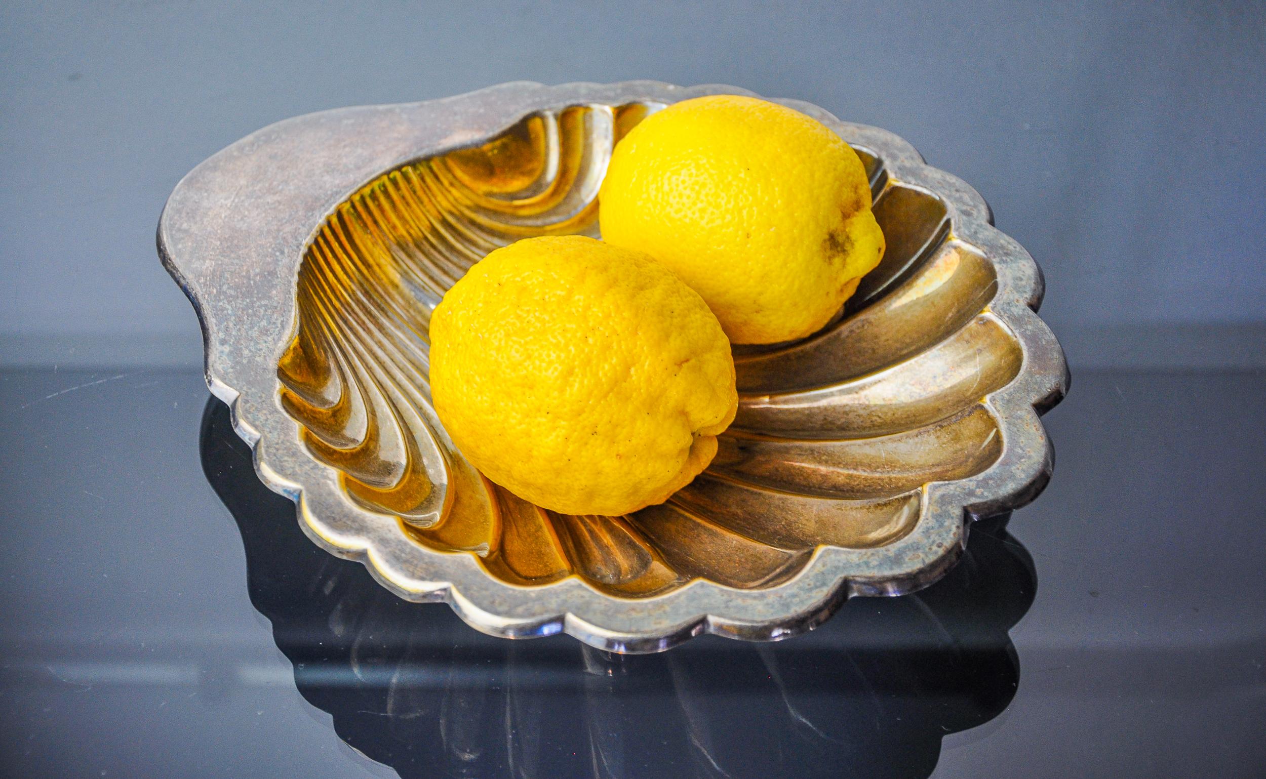 Superbe et grande pochette à coquille vide conçue en Espagne dans les années 1970. Structure en laiton argenté représentant une coquille Saint-Jacques symbole d'amour et de beauté depuis l'antiquité. Superbe objet design qui décorera à merveille