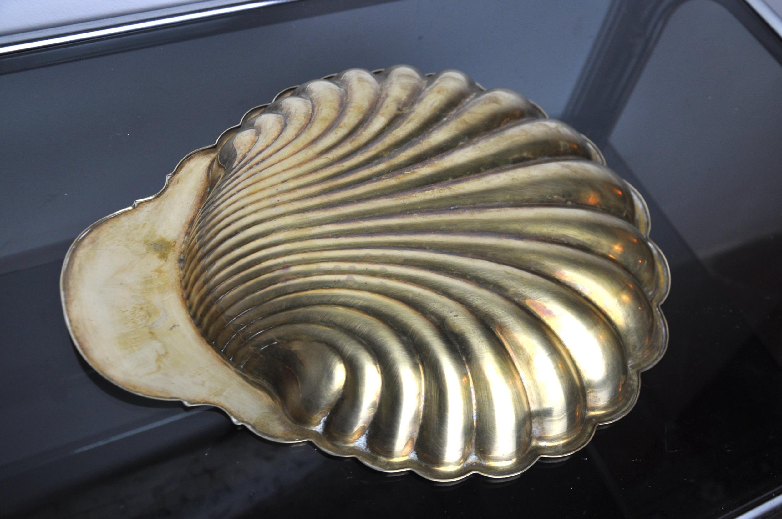 Late 20th Century Shell empty pocket in brass, Spain, 1970 For Sale