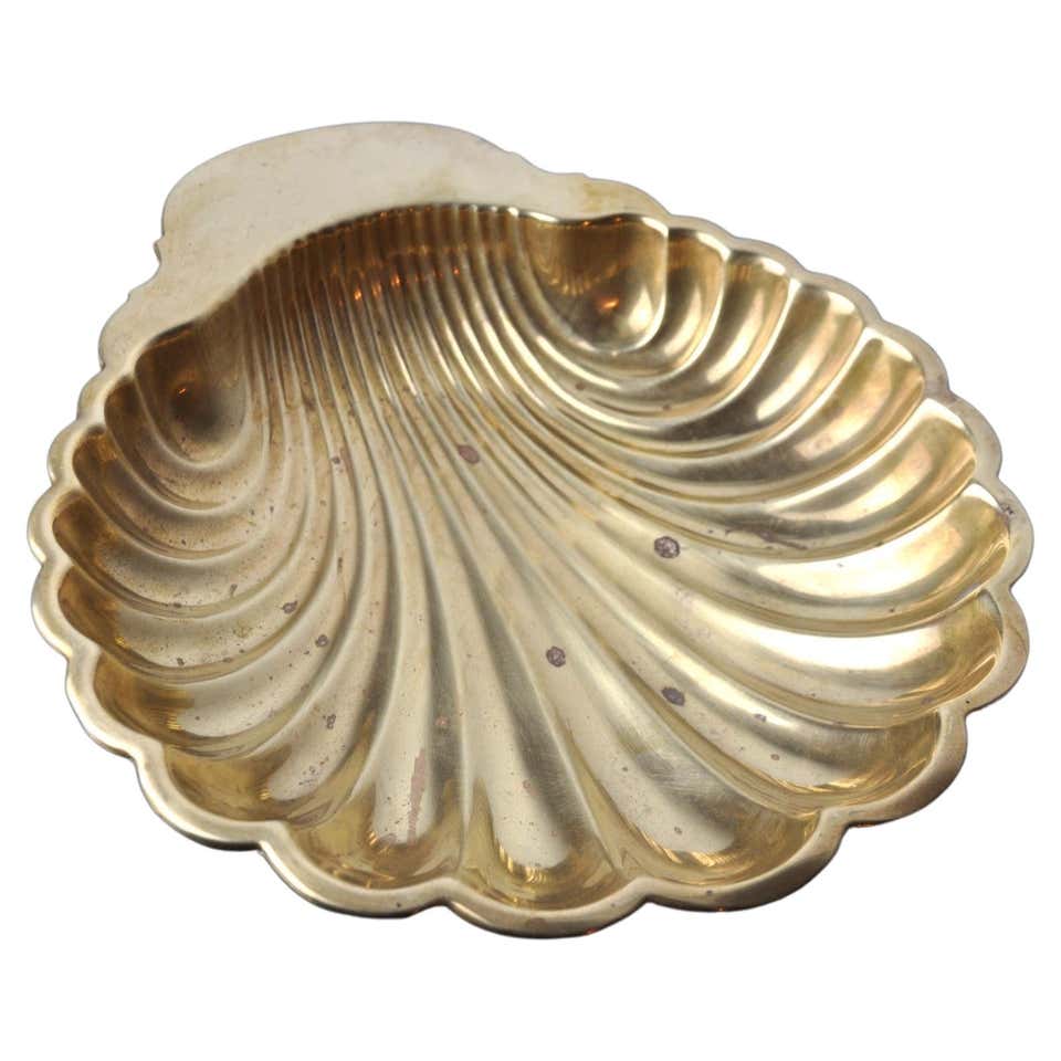 Shell empty pocket, brass, silver plated, Spain, 1970 For Sale at 1stDibs