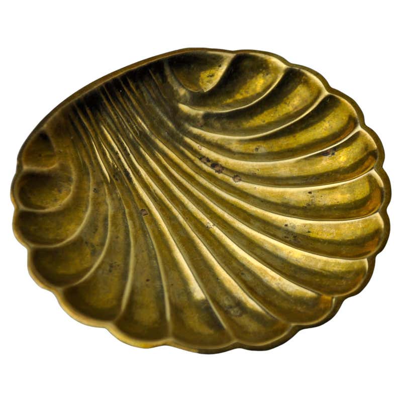 Shell empty pocket, brass, silver plated, Spain, 1970 For Sale at 1stDibs