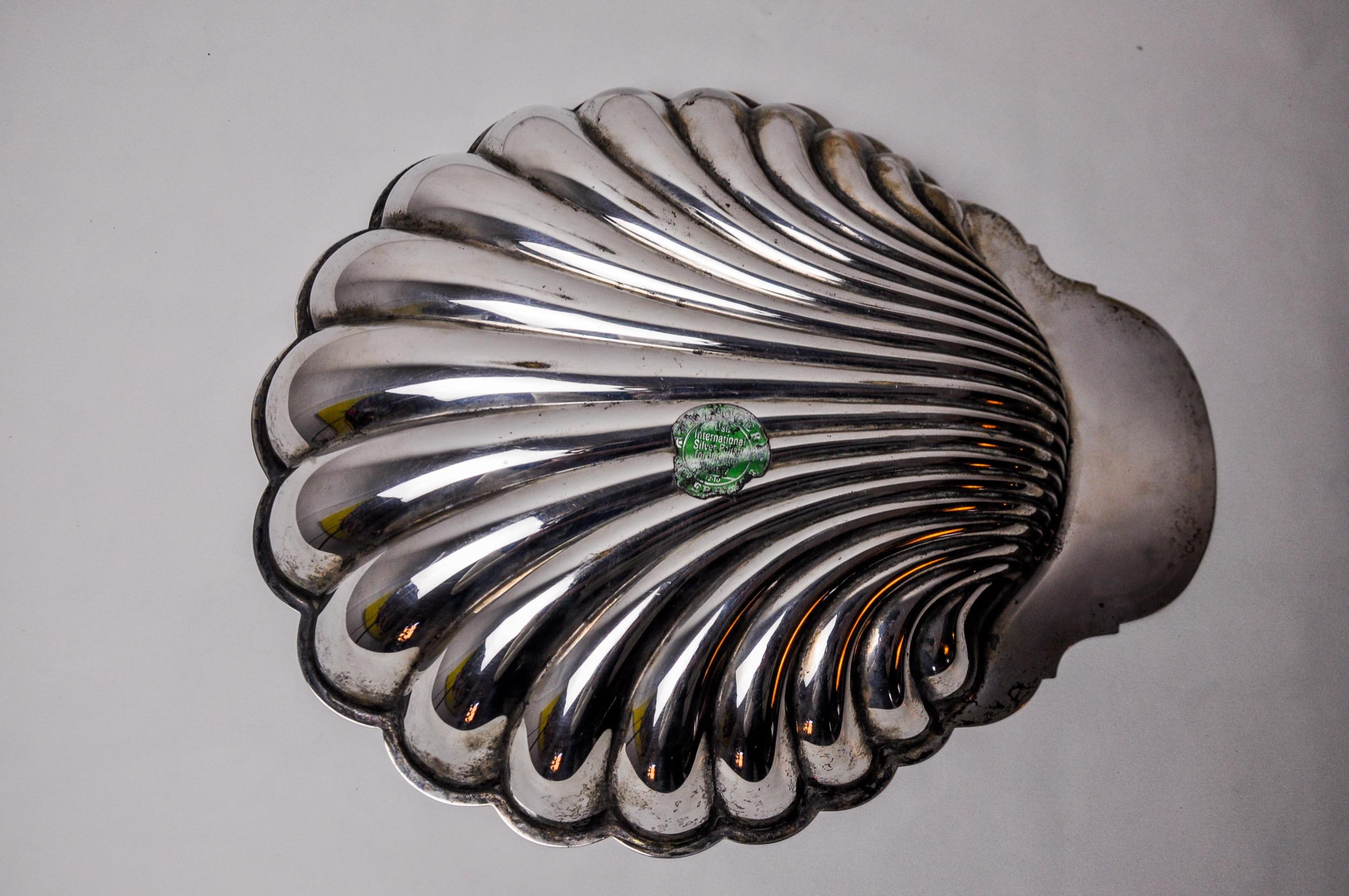 Late 20th Century Shell Empty pocket, silver plated, Spain, 1970 For Sale
