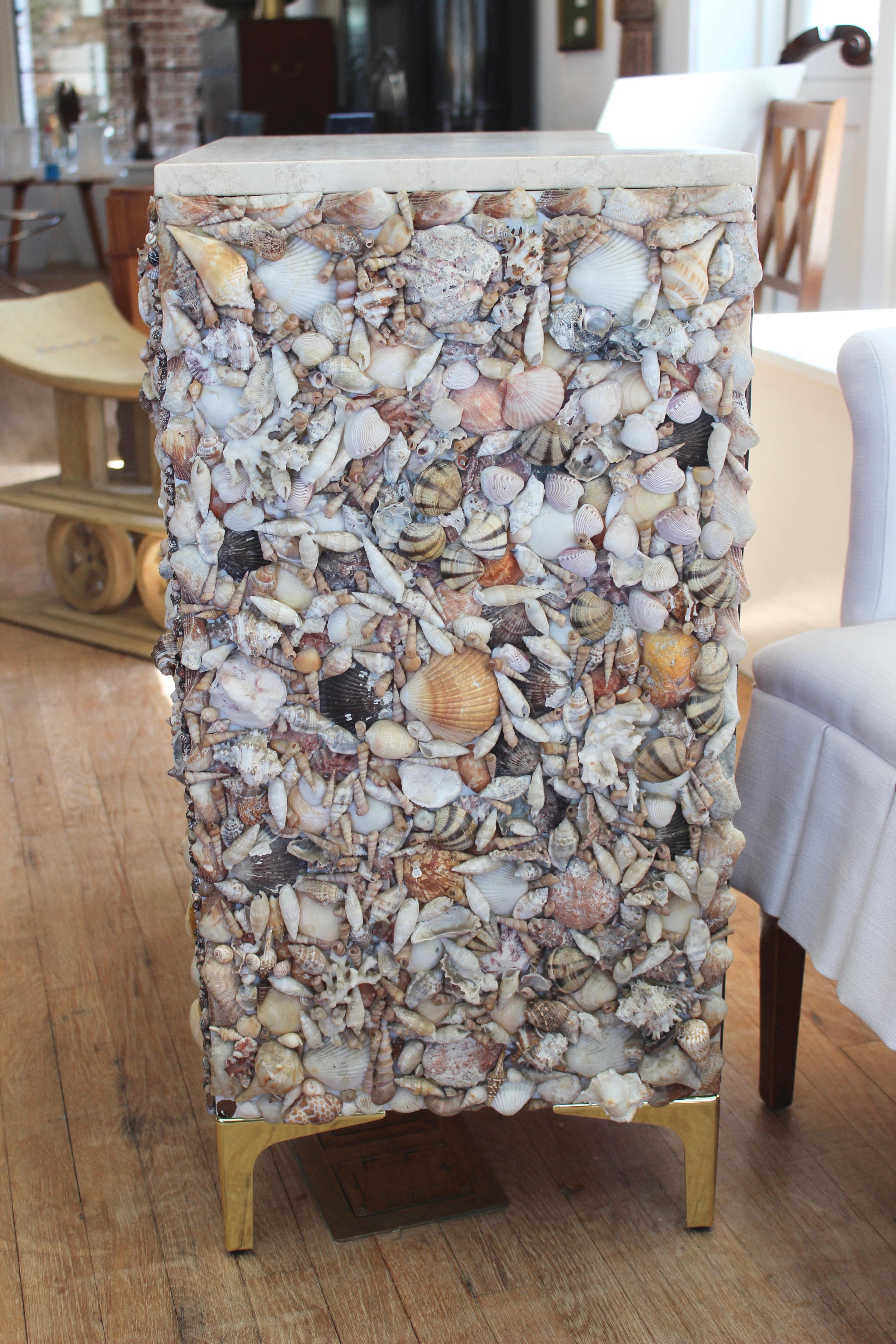 20th Century Shell Encrusted Campaign Style Chest