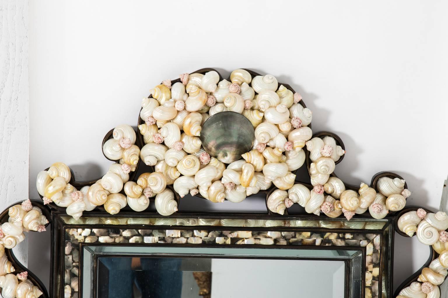 Shell Encrusted Mirror by La Barge 6