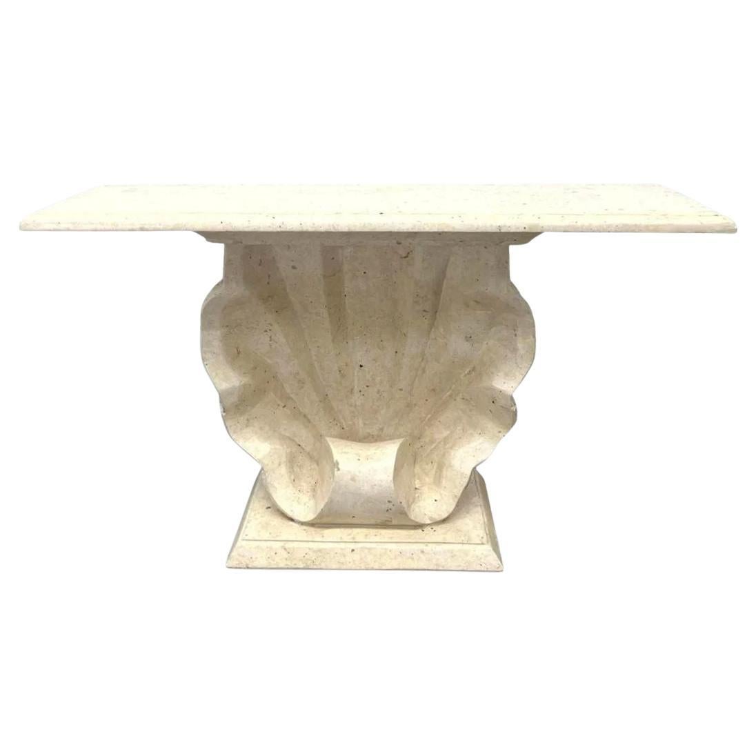 Shell Form Console Table With Stone Top