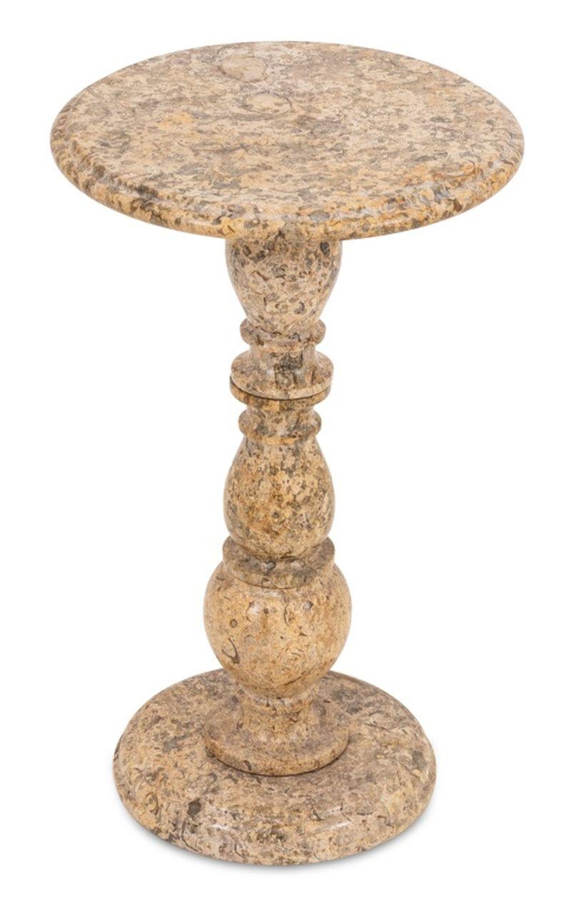 20th Century Shell Fossil Hardstone Side Table For Sale