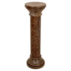 Shell Fossil Marble Column Pedestal