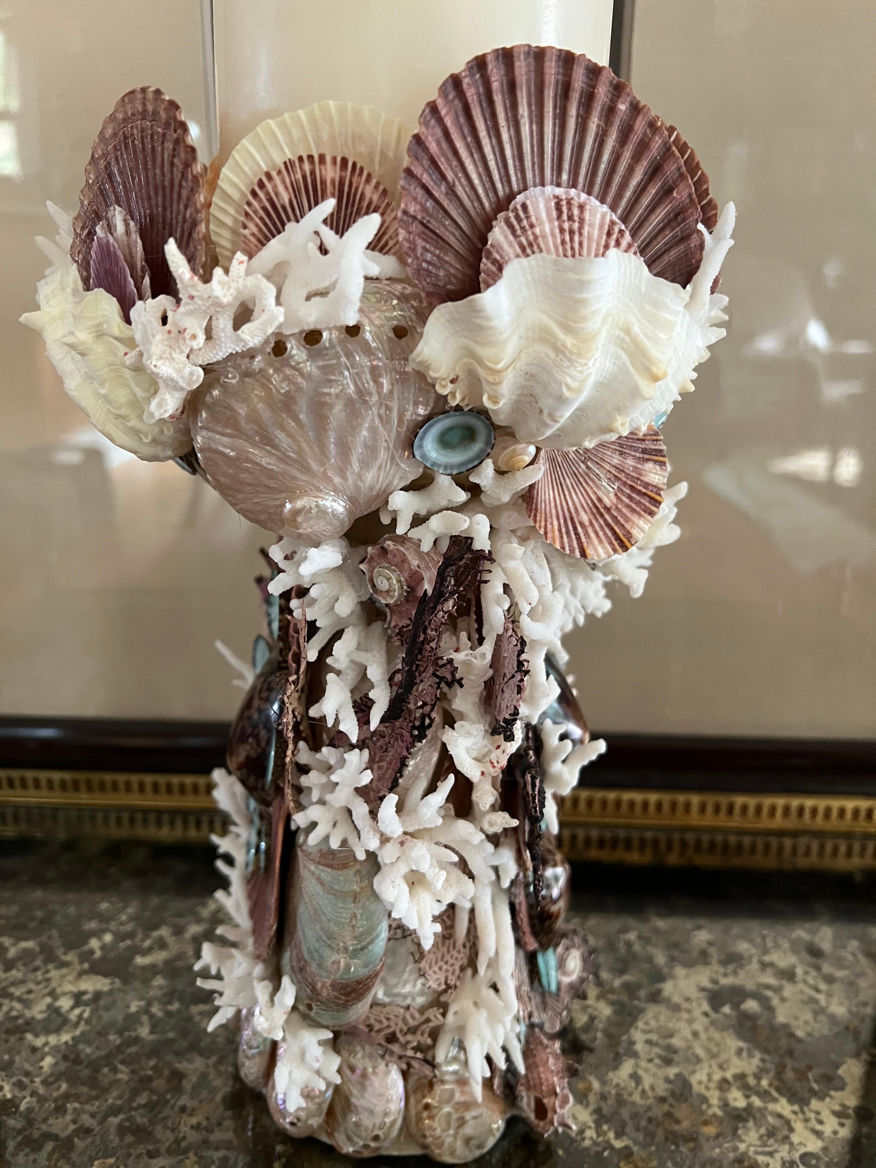 Conchiglia Shell grotto candle, flower holder, for indoor, protected outdoor space. in vendita