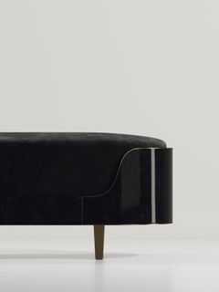 Shell Inlaid Bench with Bronze-Patina Brass Details by R&Y Augousti