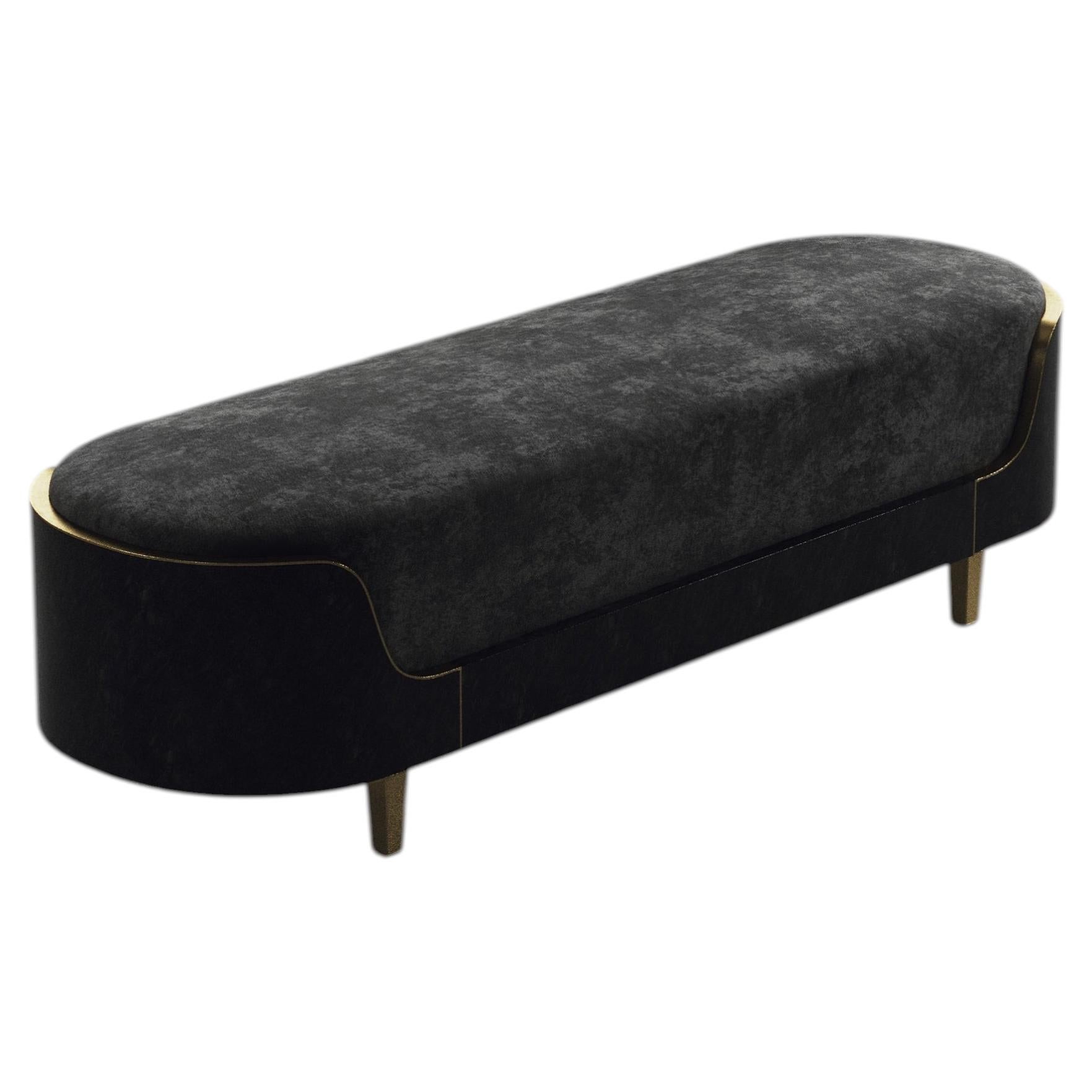 Shell Inlaid Bench with Bronze-Patina Brass Details by R&Y Augousti en vente
