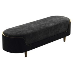 Shell Inlaid Bench with Bronze-Patina Brass Details by R&Y Augousti