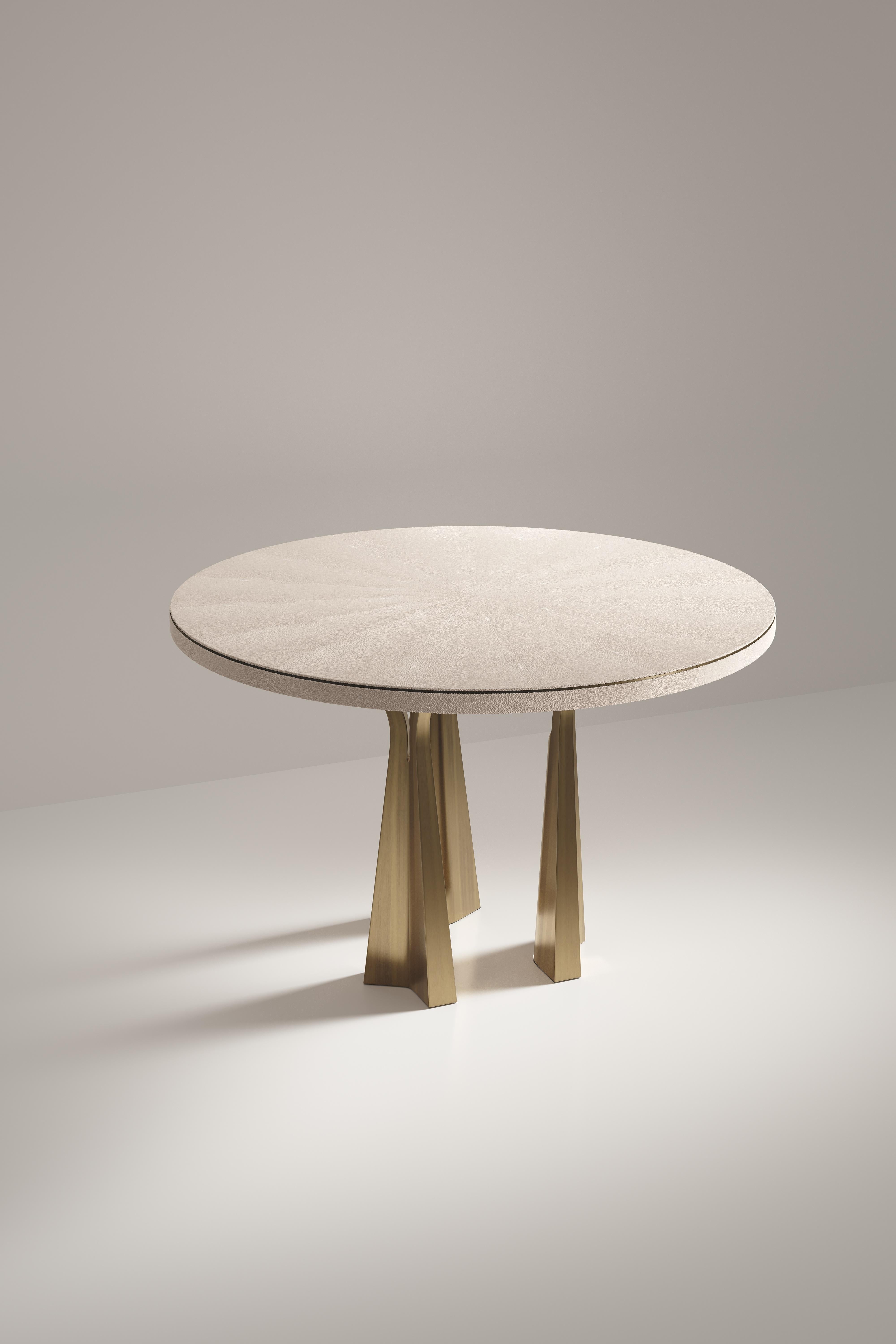 Tavolo da colazione con intarsio di conchiglie e gambe scultoree in ottone di R&Y Augousti in vendita 2