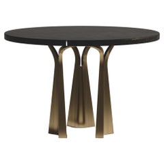 Shell Inlaid Breakfast Table with Sculptural Brass Legs by R&Y Augousti