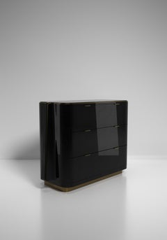 Shell Inlaid Commode with Bronze Patina Brass Details by R&Y Augousti
