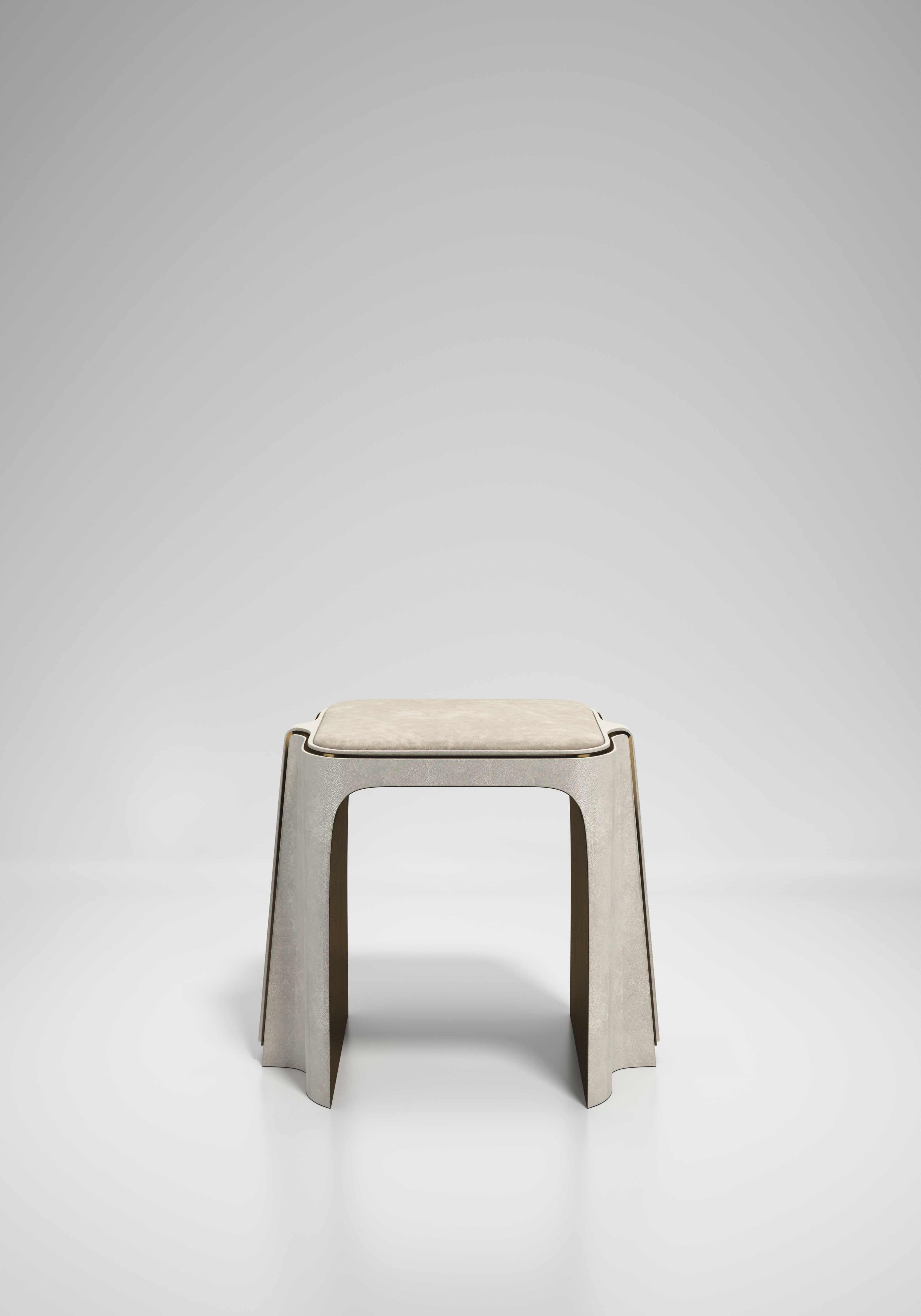 Shell Inlaid Console Table with Bronze Patina Brass Details by R&Y Augousti For Sale 12