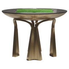 Mesa de juego con incrustaciones de concha y detalles de latón patinado R&Y Augousti