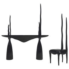 Console et chaise Sylvie incrustée de coquillages par R&Y Augousti