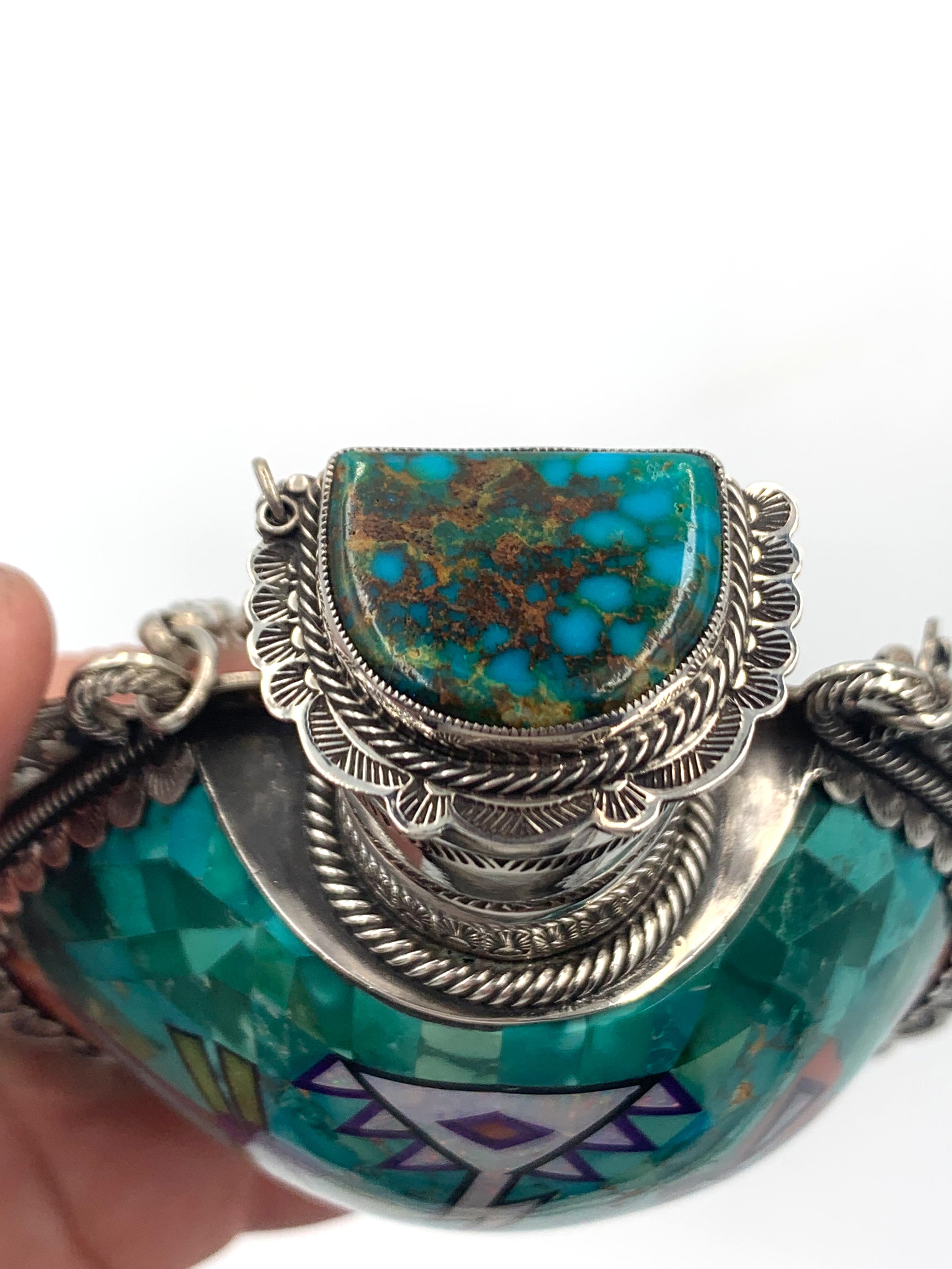 Shell Inlay Flask by Aldrich For Sale 1
