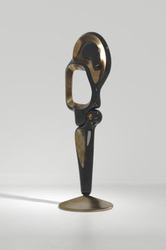 Shell Inlay Floor Lamp with Bronze-Patina Brass Details by R&Y Augousti