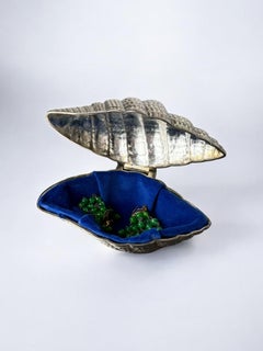 Shell jewelry box, silver plated, Italy, 1970's