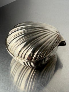 Shell jewelry box, silver plated, Italy, circa 1980