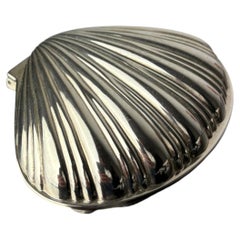 Shell jewelry box, silver plated, Italy, circa 1980