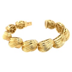 Shell Link 18K Yellow Gold Bracelet by Hammerman Brothers
