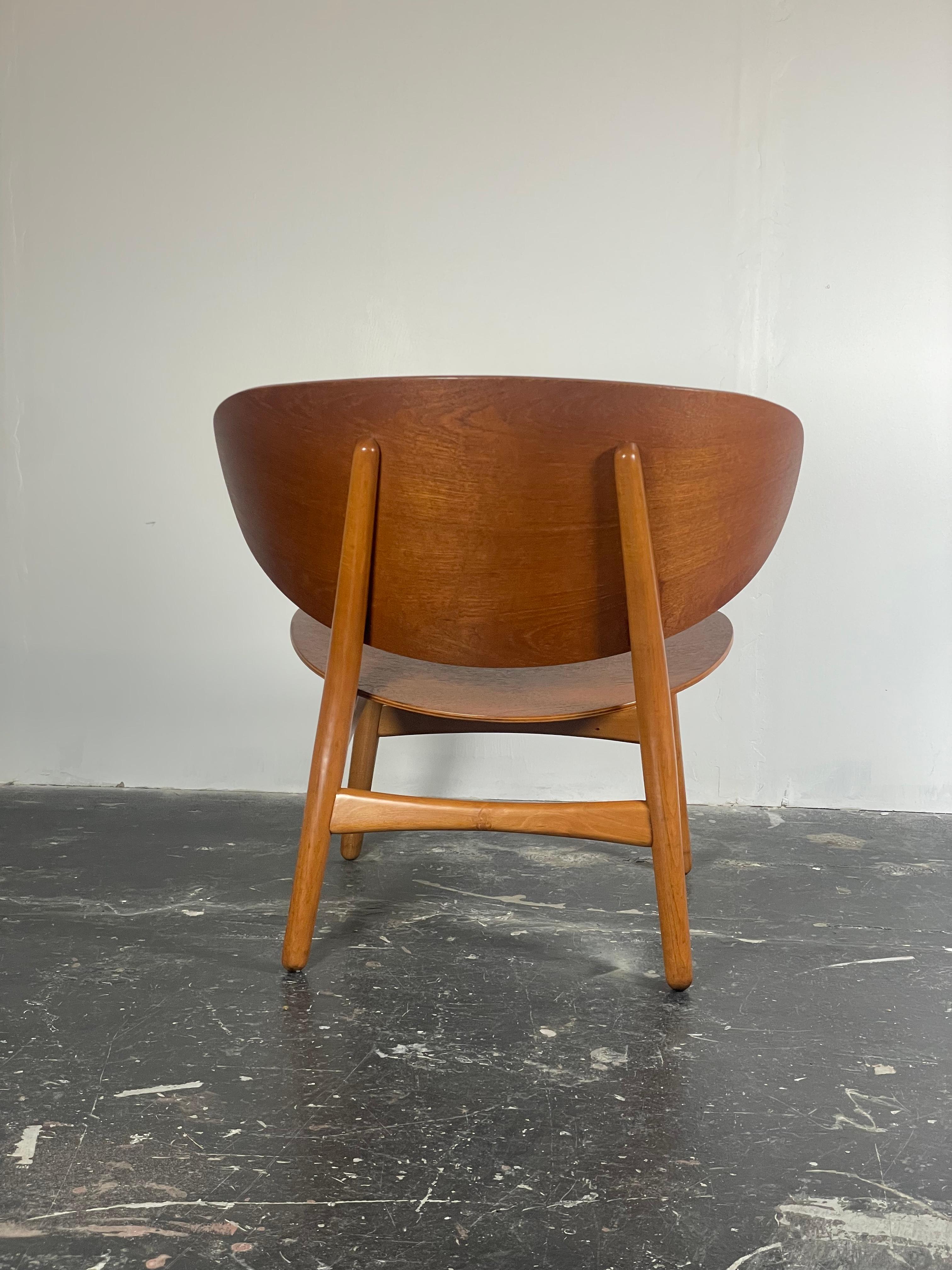 Milieu du XXe siècle Fauteuil de salon iconique Shell, modèle FH 1936 conçu par Hans J. Wegner en vente