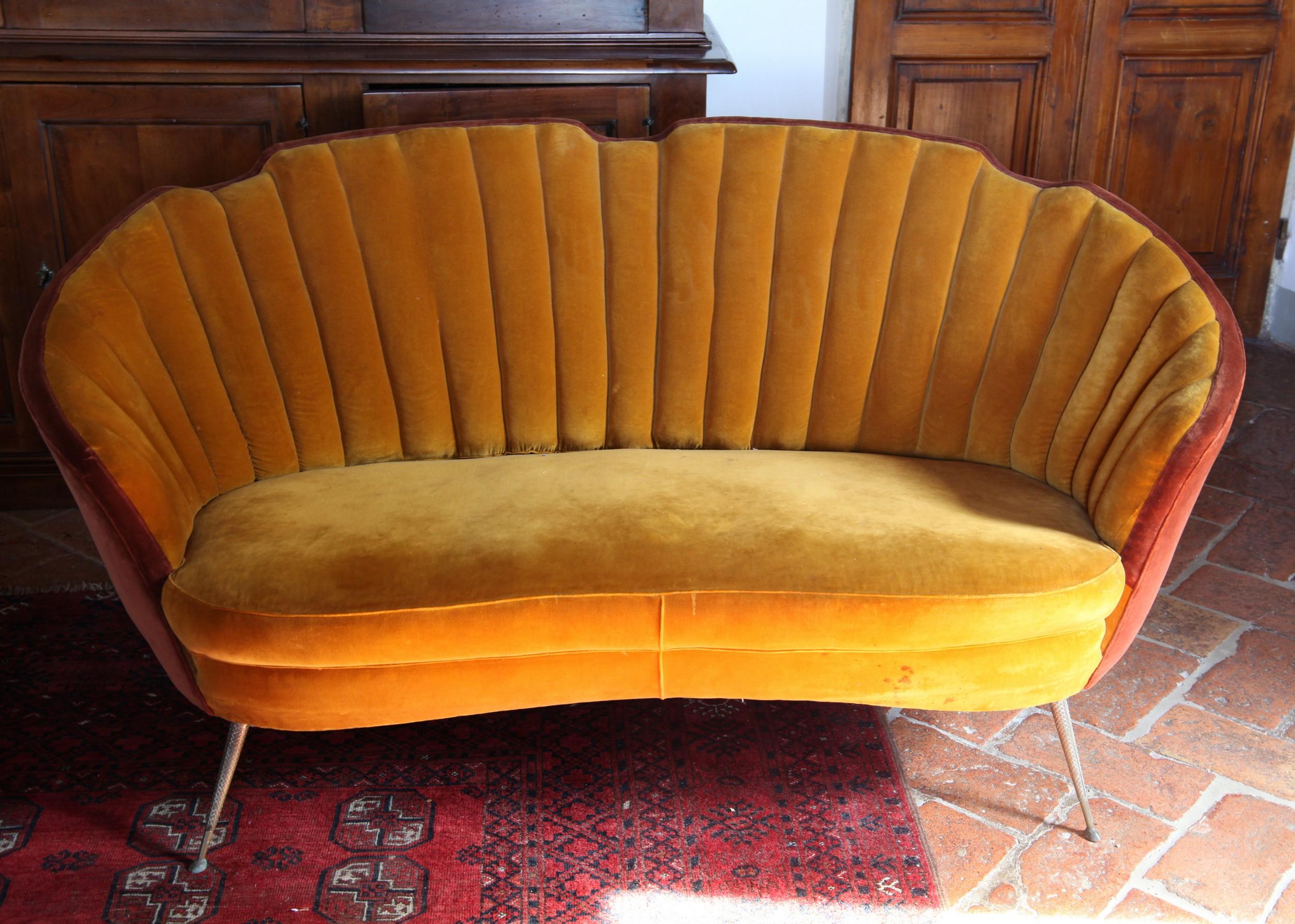 Update: This is the sofa which is part of the group with two armchairs. The armchairs were published recently on 1stdibs magazine for a stunning home made by Ray Azoulay. See last photo showing how beautiful the chairs are or find the article: A