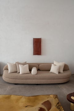 Shell Mini, White Organic Hemp & Cotton Cushion, Rib Effect