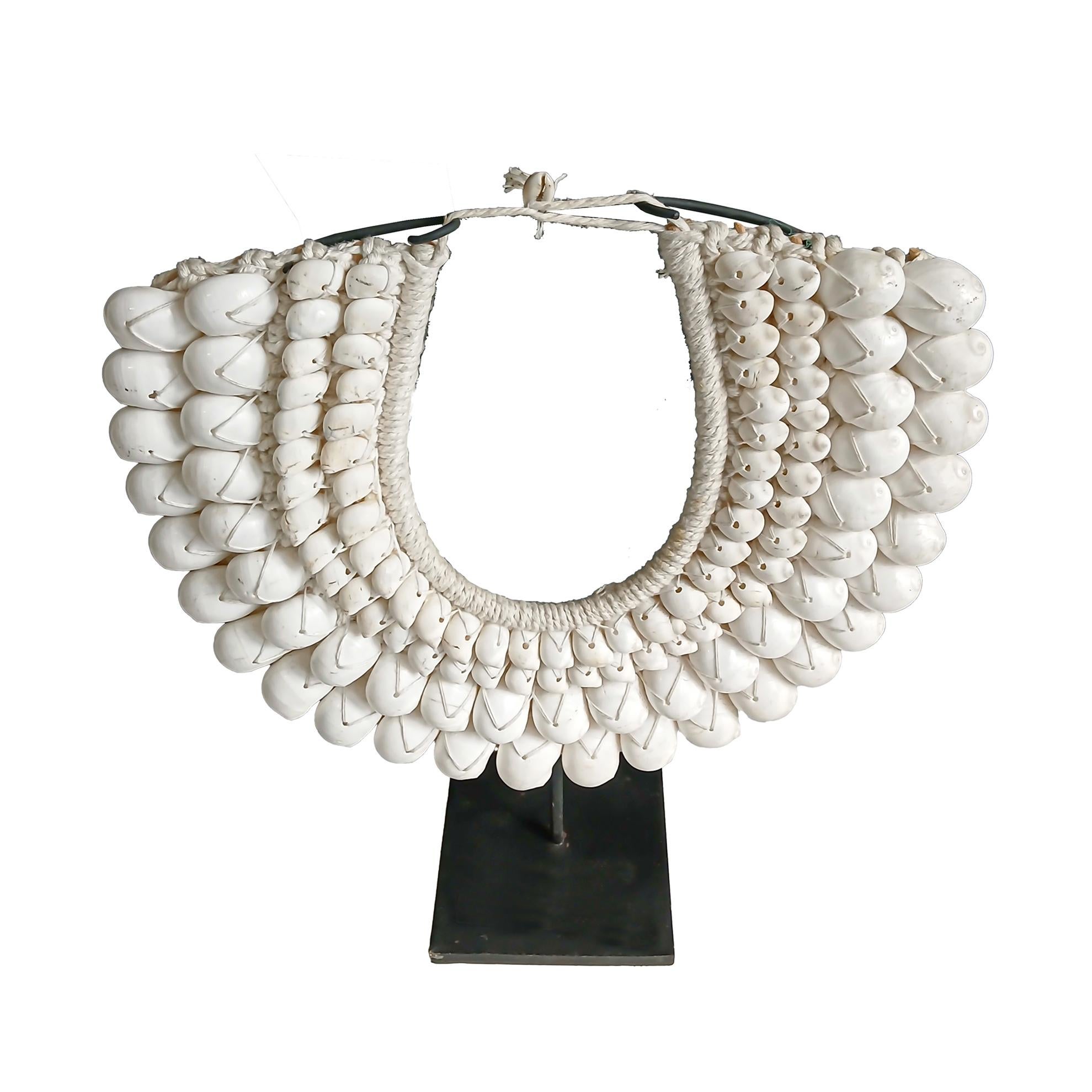 Indonesian Shell Necklace on Stand, Papua New Guinea For Sale