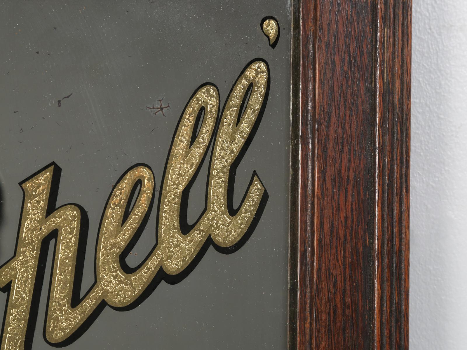 Shell Oil Advertising Mirror, circa 1930s In Good Condition In Chicago, IL