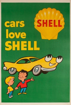 Shell Oil - Cars Love Shell Original Poster, 1955