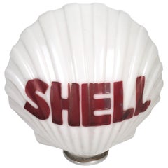 Globe de pompe à essence en verre de lait de la compagnie pétrolière Shell