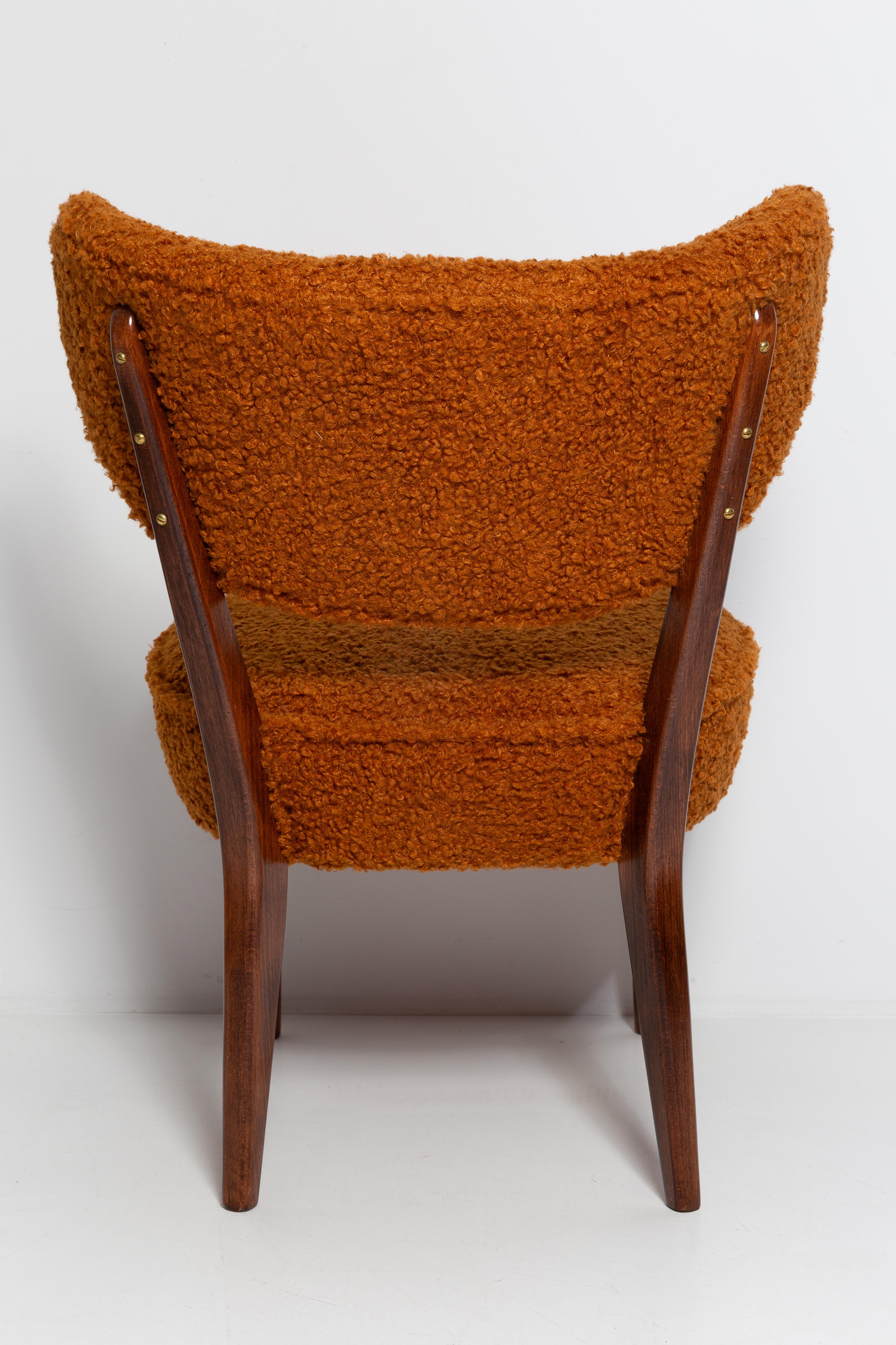 Shell Orange Boucle Club Chair, by Vintola Studio, Europe, Poland For Sale 2