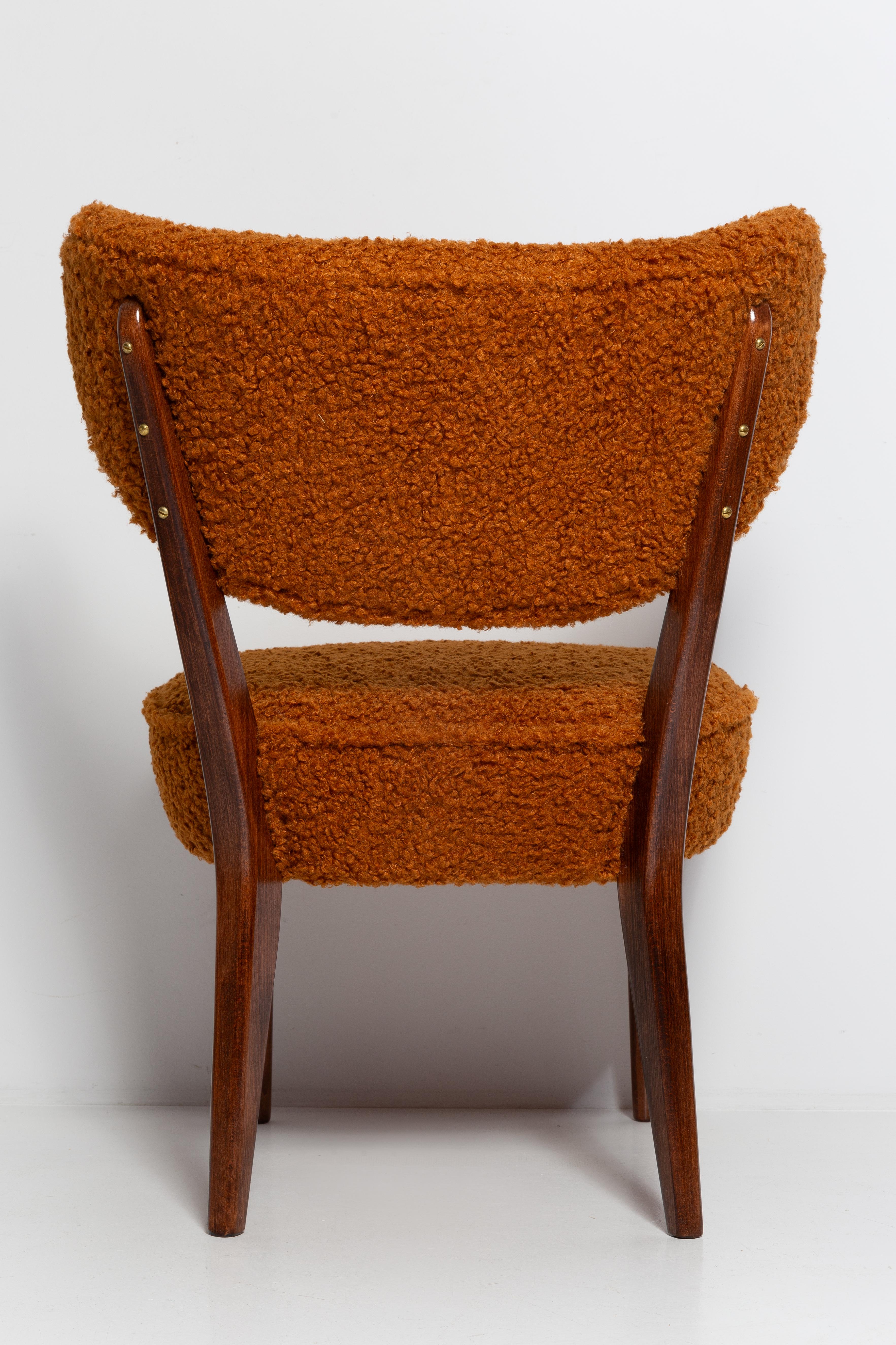 Shell Orange Boucle Club Chair, by Vintola Studio, Europe, Poland For Sale 3