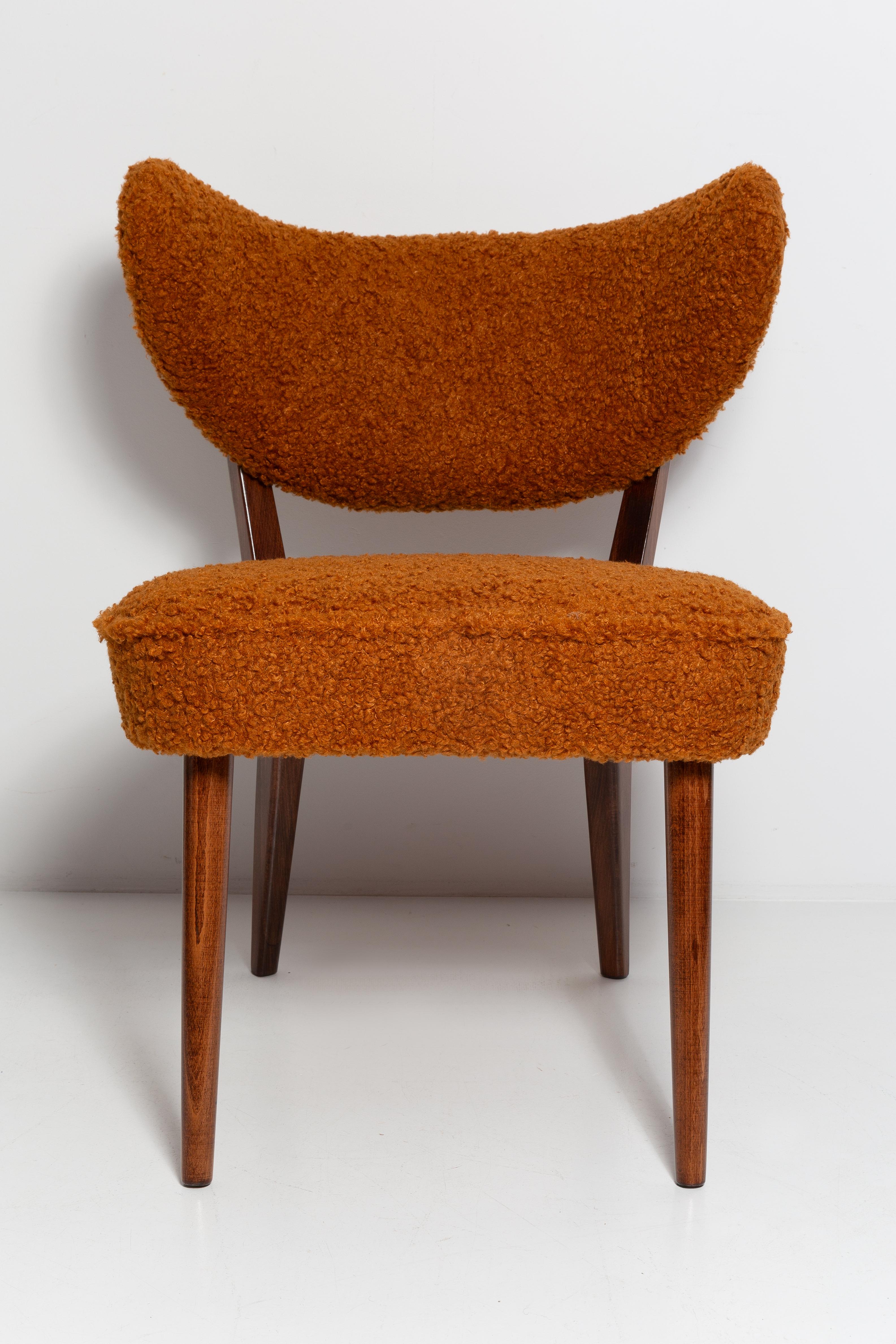 Shell Orange Boucle Club Chair, by Vintola Studio, Europe, Poland For Sale 4