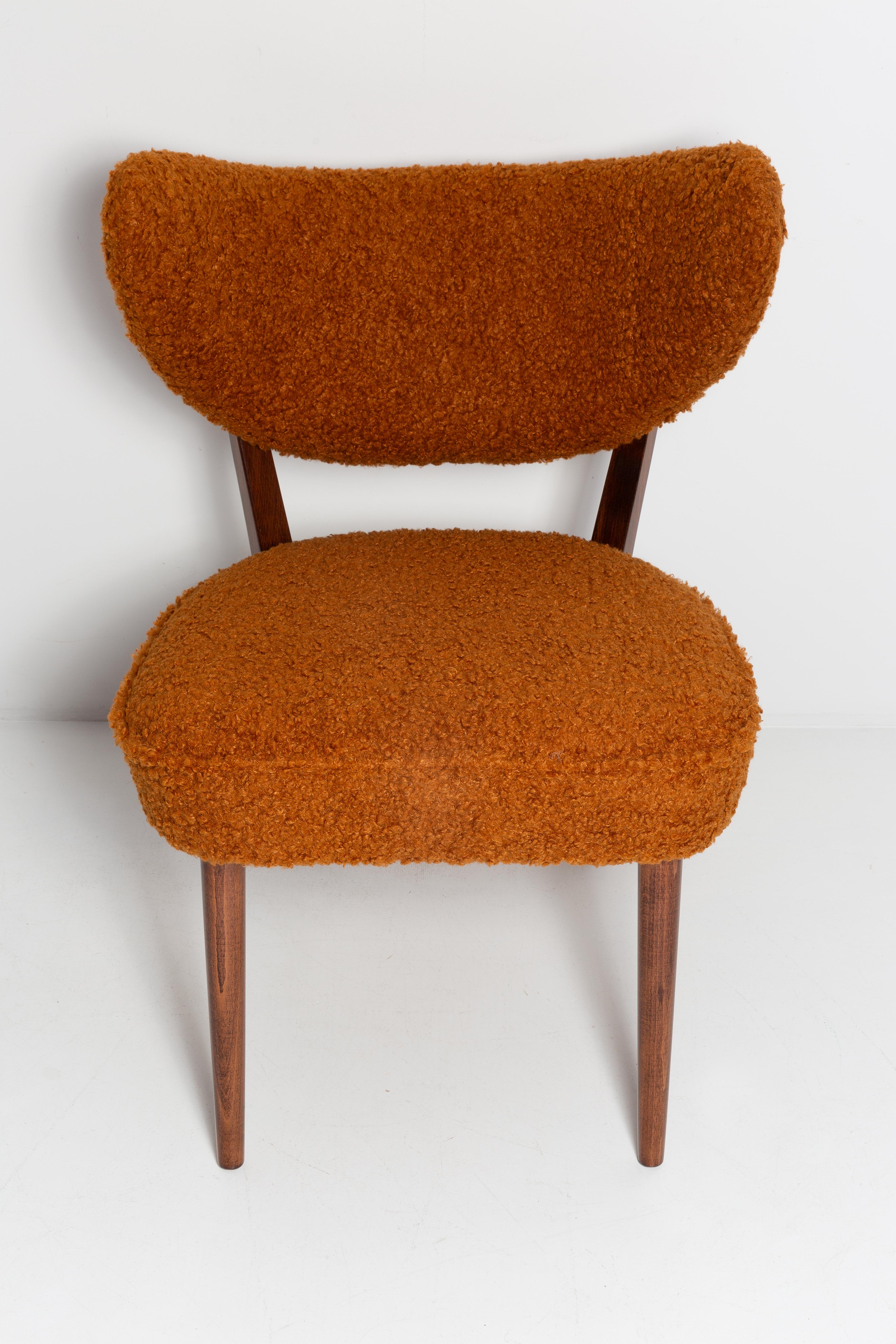 Shell Orange Boucle Club Chair, by Vintola Studio, Europe, Poland For Sale 5