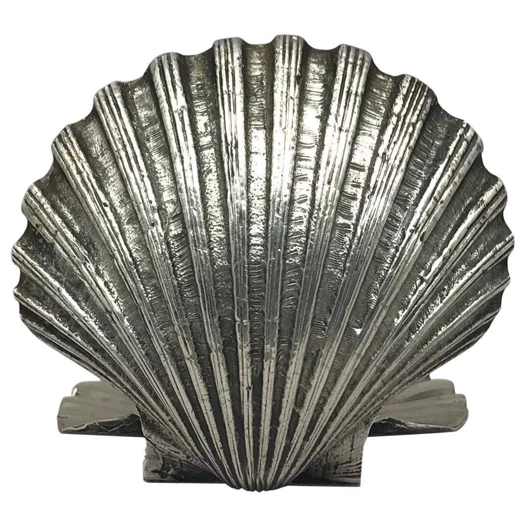 Shell Paper Clamp in Italian Sterling Silver For Sale