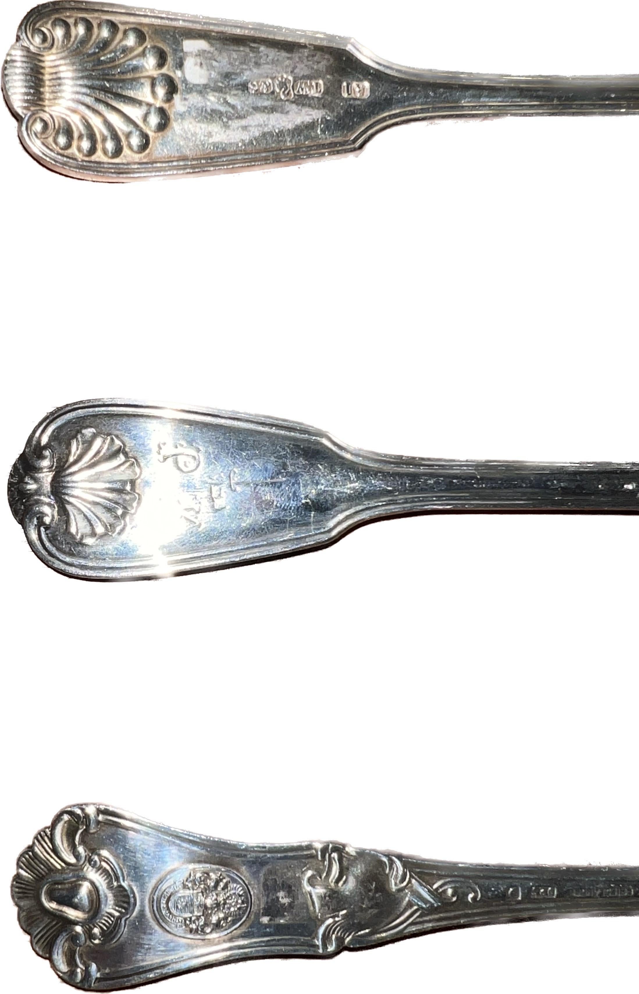 19th Century Shell Patterned 19th C. Sterling Silver Mixed Hallmarked Servers 