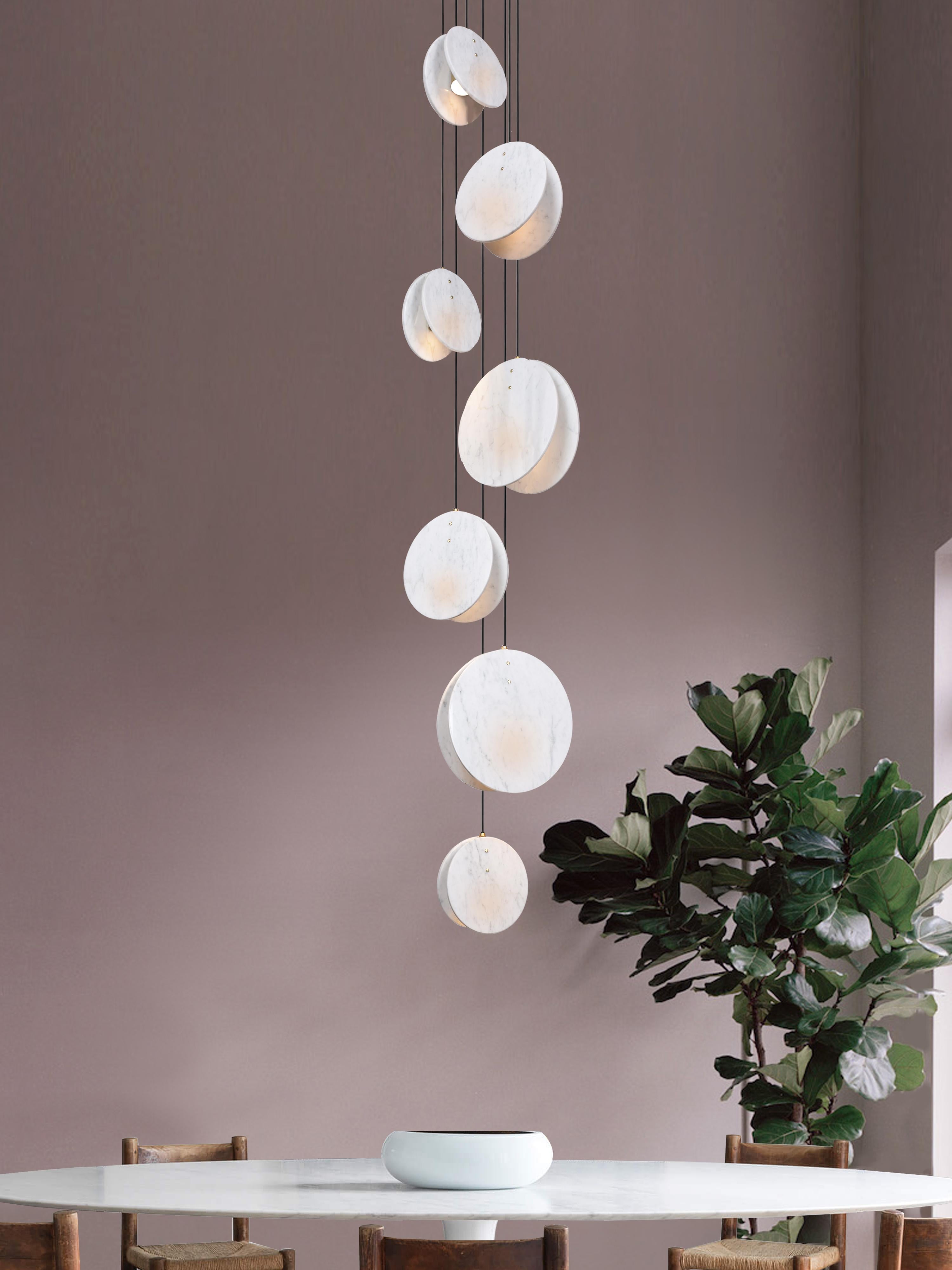 Modern Shell Pendant - 7 Piece Cluster For Sale