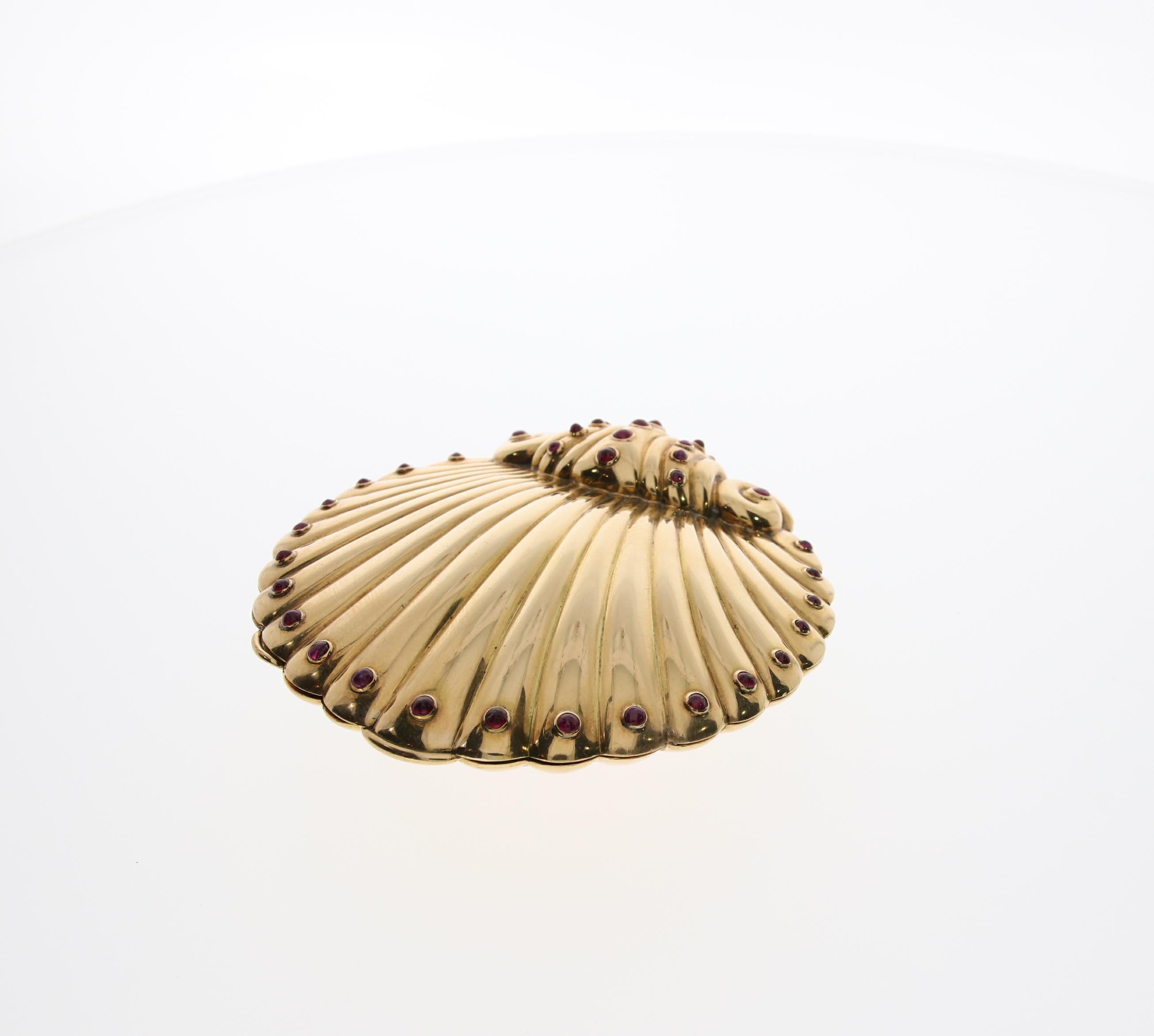 gold shell compact mirror